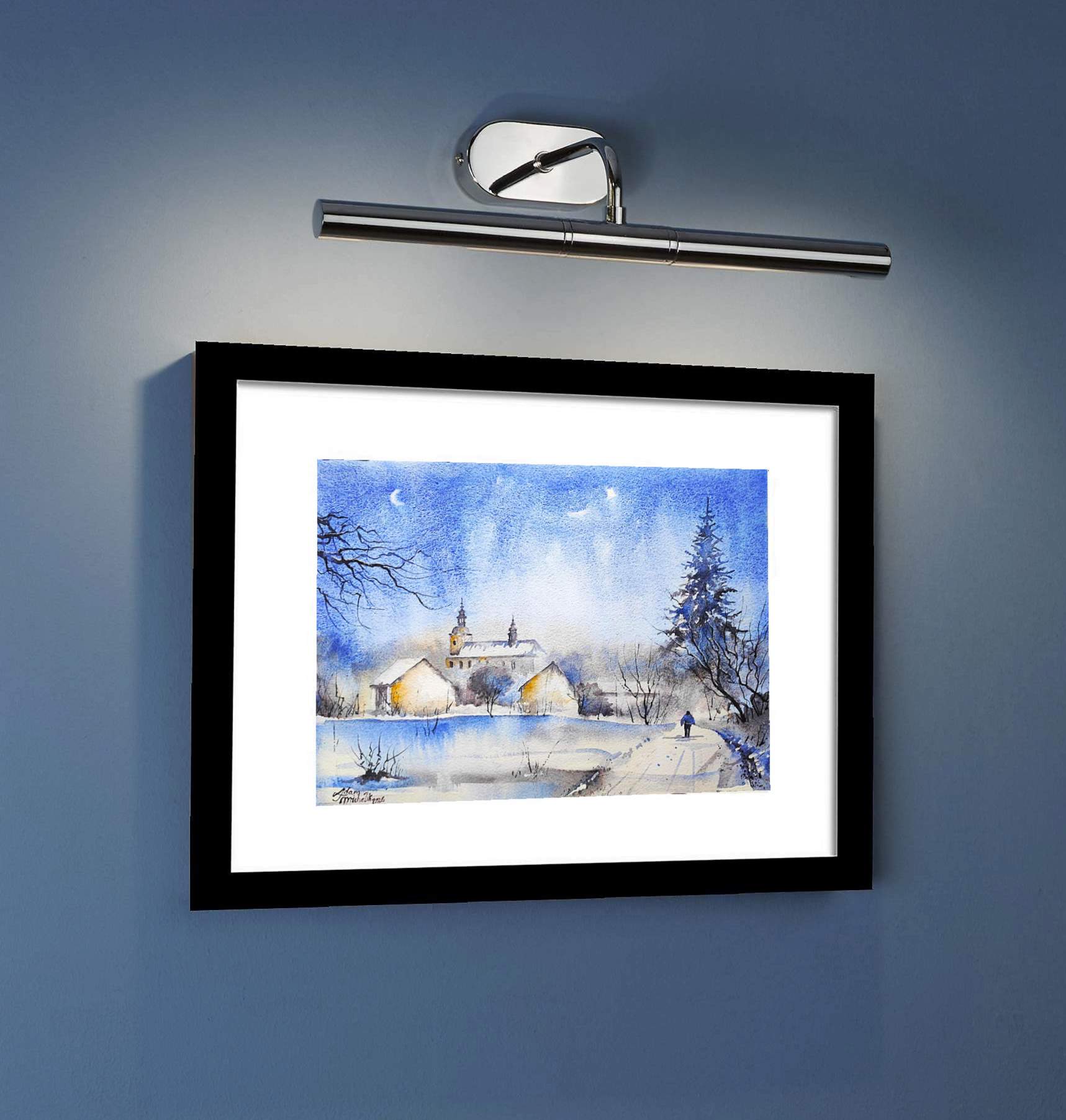 Zimowe Opactwo Cystersów w Jemielnicy – akwarela - obrazek 2